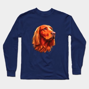 Irish Setter Pet Portrait Cut Out Long Sleeve T-Shirt